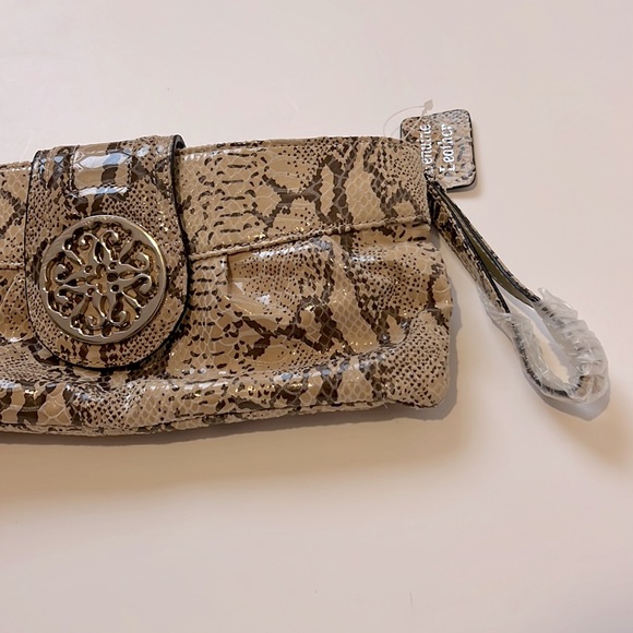 NWOT Solina Snakeskin Leather Wristlet - Picture 2 of 7